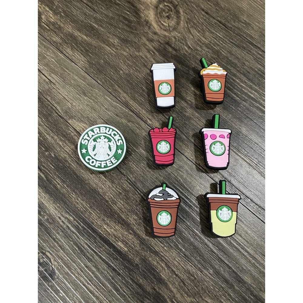 Starbucks Coffee Drinks Charm For Crocs Shoe Charms - 7 Pieces